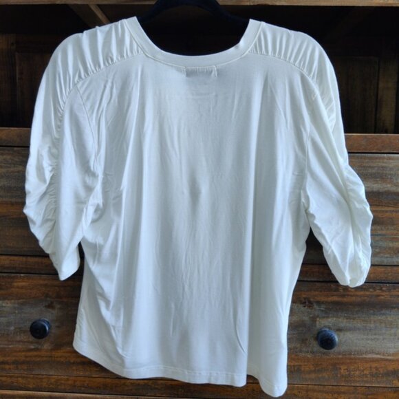 Jones NY Gray Denim Jeans, Shirred Elbow Lngth Top & Floral Kimono SZ 12/Lar NWT - Picture 3 of 16